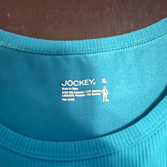 Jockey Women's Teal Active Tank Top with Built in Sports Bra - Picture 2 of 4